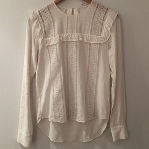 Veronica Beard Eyelet Ruffle Top Size 0